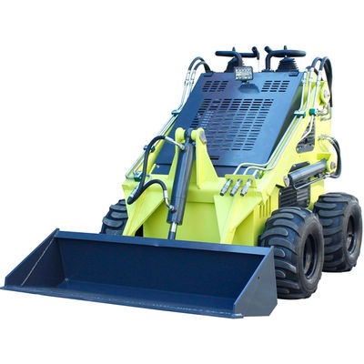 Kleine Schiebeladegeräte Mini-Skid-Steer-Lader mit Anbaugruppen mit Arbeitsgeschwindigkeit von 0-6 km/h