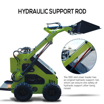 Kleine Schiebeladegeräte Mini-Skid-Steer-Lader mit Anbaugruppen mit Arbeitsgeschwindigkeit von 0-6 km/h