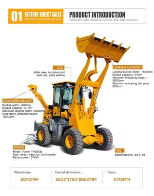 4x4 Radantrieb 400kg-2,5 Tonnen Mini-Lader Backhoe-Lader zum Verkauf mit Schneeschuppe