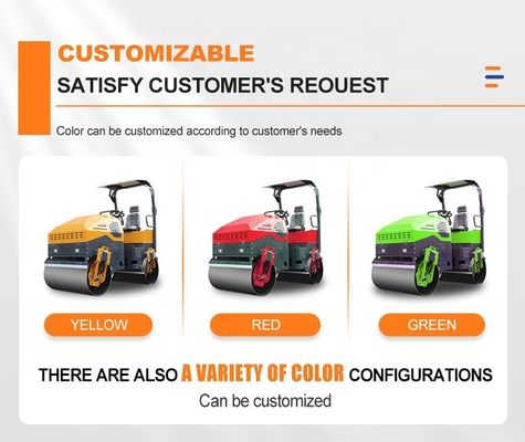 3000 kg Twin Drum Mini Road Roller mit 70Hz Aufregungsfrequenz und reibungslosem Betrieb