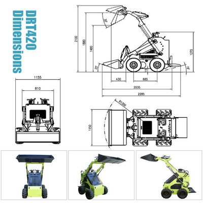 EPA-zugelassener Schiebe-Steuerlader mit Briggs-Stratton-Motor und vielseitigen Anbaugeräten
