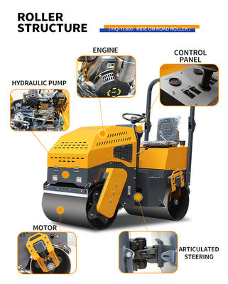 30% Grade Capability Hydraulischer Dieselmotor Manuelle Straßenrolle mit KYB Hydraulikpumpe