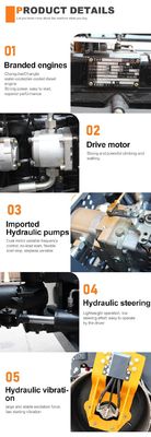 Kleiner, mit 1,5-2 Tonnen hohem Gewicht, mit Doppeltrommel-Straßenrollenverdichter mit hydraulischem Vibrationsmodus