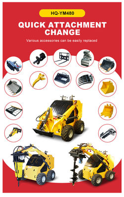 Bauarbeiten Mini-Skid-Radlader mit HQ-Hydraulikventil und EPA-Motor