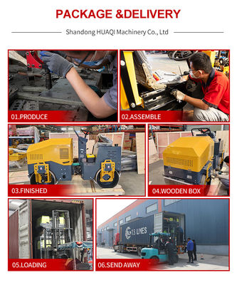 20KN Aufregende Kraft HQ-YL600 Einzeltrommel Mini Walk Behind Vibratory Road Roller Hand Roller Compactor