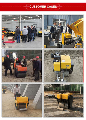 20KN Aufregende Kraft HQ-YL600 Einzeltrommel Mini Walk Behind Vibratory Road Roller Hand Roller Compactor