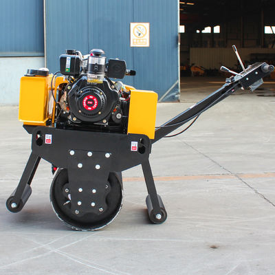 Elektrischer Start 0,3 Tonnen Fuß hinter einer Eintrommelrolle HQ-YL600C zur Reparatur von Vibrationsstraßen
