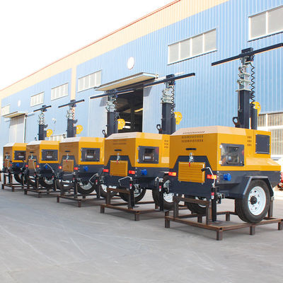 7 m hoher Hydrauliklichtturm mit 12 Stunden Dauerbetrieb und Kubota-Motor