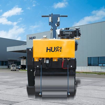High Walk Behind Single Drum Vibrator Roller mit Stahlrad Größe und kostenlosen Versand