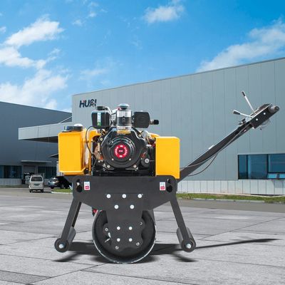 High Walk Behind Single Drum Vibrator Roller mit Stahlrad Größe und kostenlosen Versand